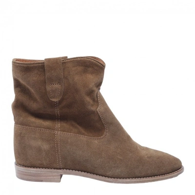 ISABEL MARANT ÉTOILE BROWN LEATHER ANKLE BOOTS