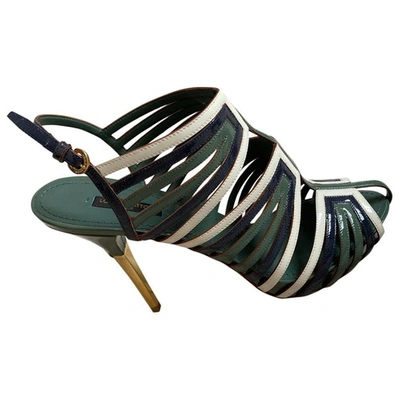 LOUIS VUITTON GREEN PATENT LEATHER HEELS