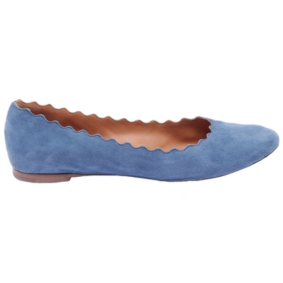 CHLOÉ BLUE LEATHER TRAINERS
