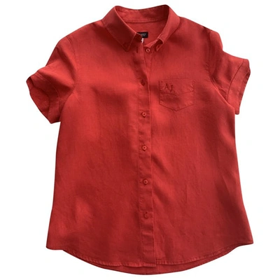 ARMANI JEANS RED LINEN  TOP