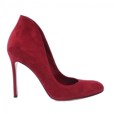 GIANVITO ROSSI RED LEATHER HEELS