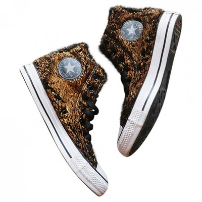 CONVERSE GOLD FUR TRAINERS