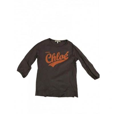 SEE BY CHLOÉ BROWN COTTON  TOP