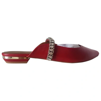 KURT GEIGER RED LEATHER MULES & CLOGS