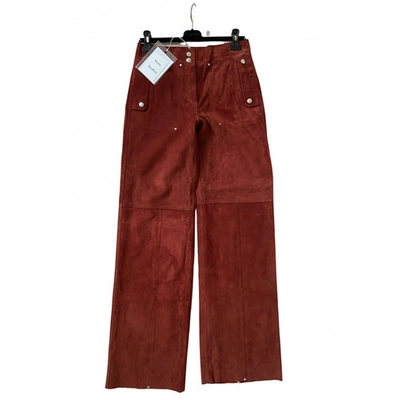 ACNE STUDIOS RED SUEDE TROUSERS