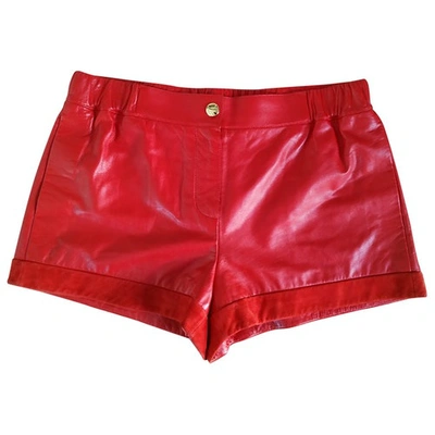 LOUIS VUITTON RED LEATHER SHORTS