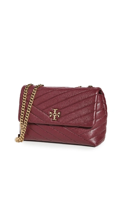 Shop Tory Burch Kira Chevron Small Convertible Shoulder Bag In Imperial Garnet