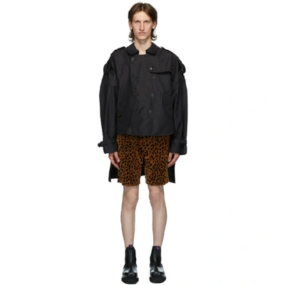 R13 BLACK TUCK-IN TRENCH COAT