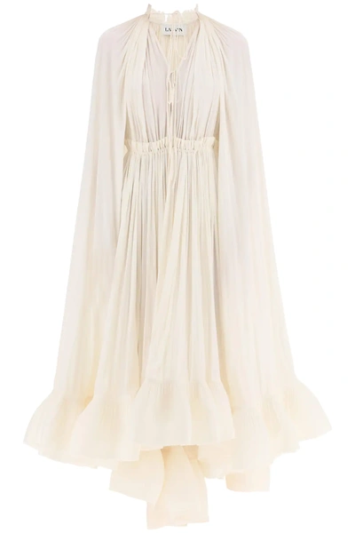 LANVIN CAPE STYLE RUFFLED DRESS