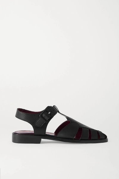 STAUD BRADY CUTOUT LEATHER LOAFERS