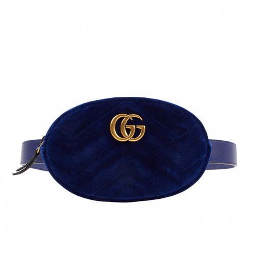 gucci blue velvet purse