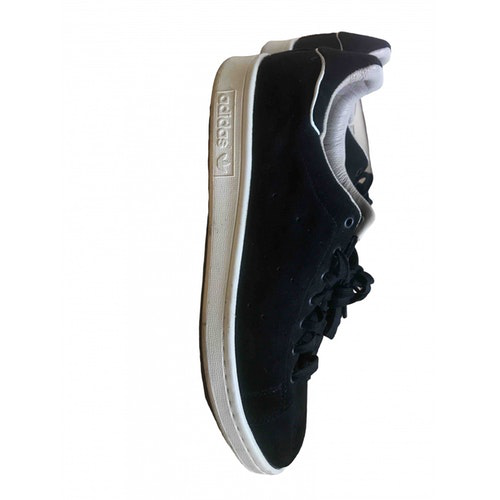 stan smith black leather trainers