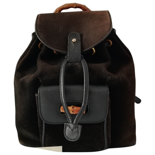 black suede backpack women's