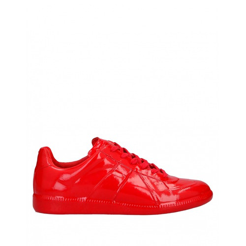 red patent trainers