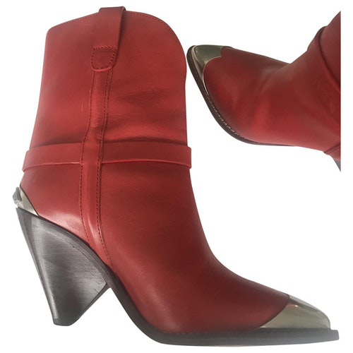 isabel marant lamsy boots red