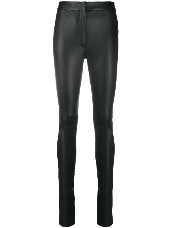 long length skinny black trousers