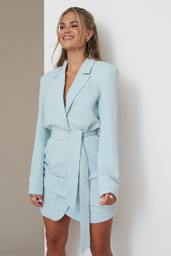 blazer dress baby blue