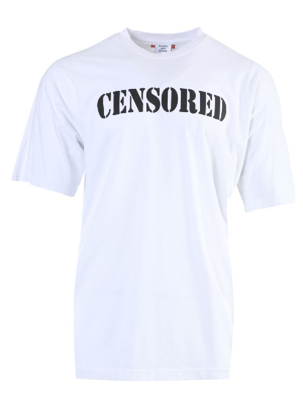 komuta metrik Uzman  Shop Vetements Censored T-shirt White