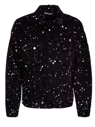 PALM ANGELS Cactus Paint Splatter Denim Jacket