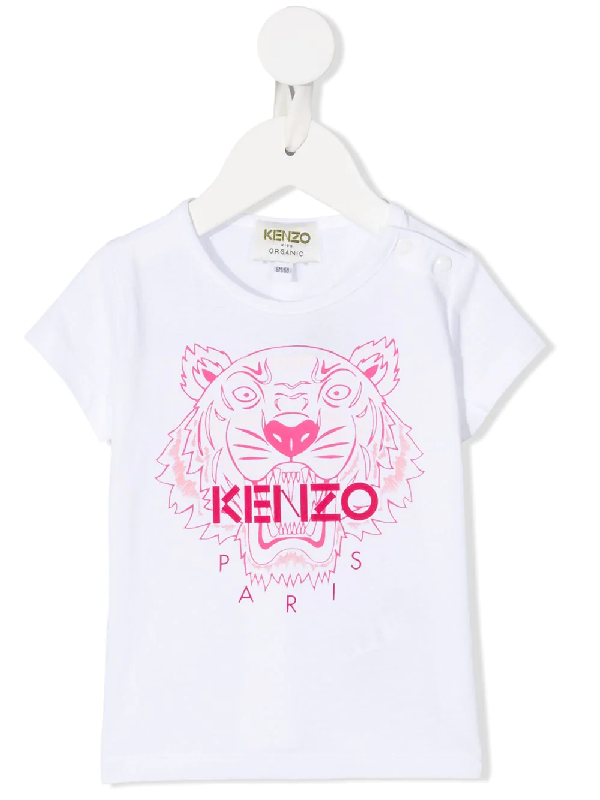 Shop Kenzo Tiger Print Cotton T Shirt In White