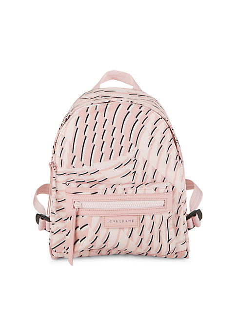 Shop Longchamp Le Pliage Leather Trim Printed Backpack