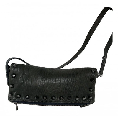 ZADIG & VOLTAIRE ROCK GREEN LEATHER CLUTCH BAG