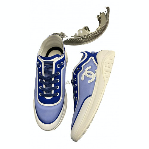 Shop Pre-owned Chanel Blue Cloth Trainers