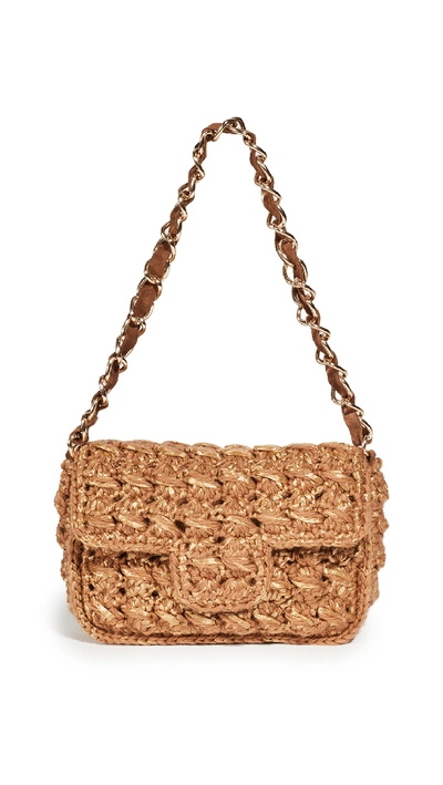 CATERINA BERTINI TAN WOVEN BAG