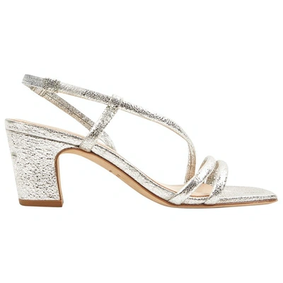 SANDRO SILVER LEATHER SANDALS