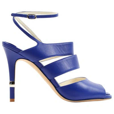 CHANEL BLUE LEATHER SANDALS