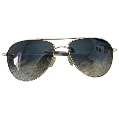OLIVER PEOPLES SILVER METAL SUNGLASSES