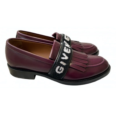 GIVENCHY BURGUNDY LEATHER FLATS