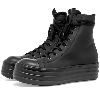Rick Owens Drkshdw Rubber Double Bumper Hi Sneaker In Black