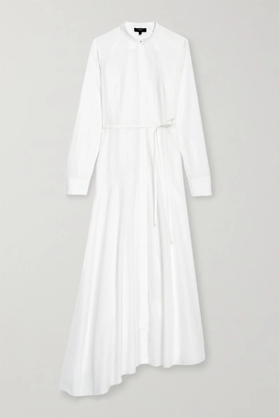 THEORY Pinstriped cotton-poplin maxi shirt dress