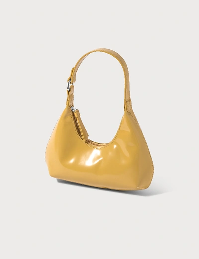 BY FAR BABY AMBER YELLOW SEMI PATENT LEATHER BAG