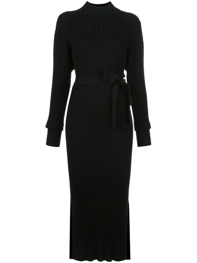PROENZA SCHOULER RIBBED HIGH-NECK FITTED DRESS