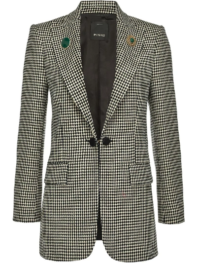 PINKO HOUNDSTOOTH DOUBLE-BREASTED BLAZER