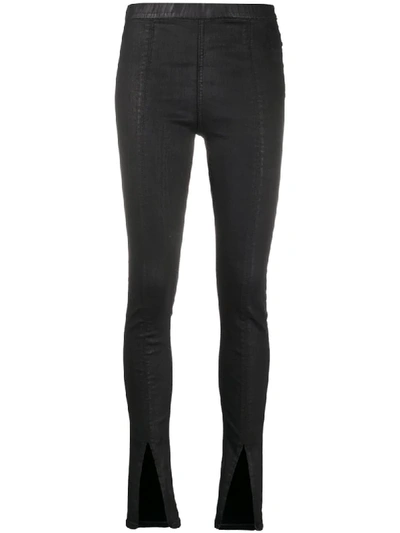 RICK OWENS DRKSHDW HIGH-RISE FRONT SLIT TROUSERS