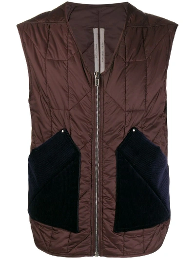 RICK OWENS QUILTED DOUBLE POCKET GILET JACKET