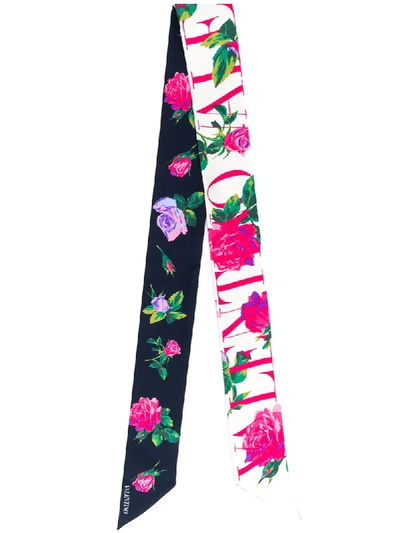 VALENTINO TWO-TONE FLORAL SCARF