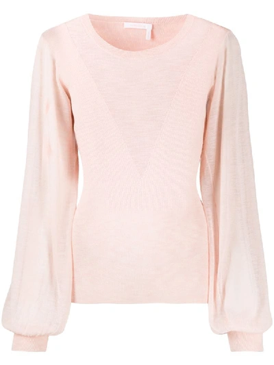 SEE BY CHLOÉ LONG-SLEEVE FITTED JUMPER