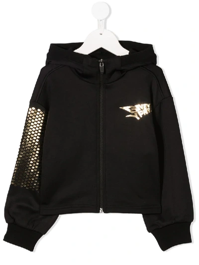 GIVENCHY FOIL LOGO ZIPPED FRONT HOODIE