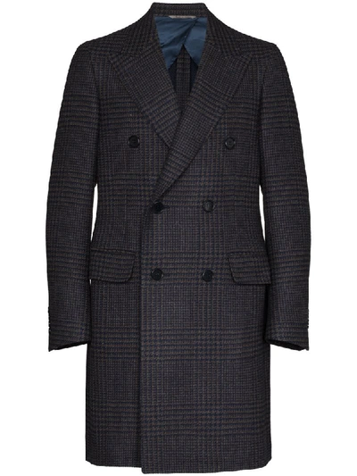 CANALI DOUBLE-BREASTED CHECKED COAT