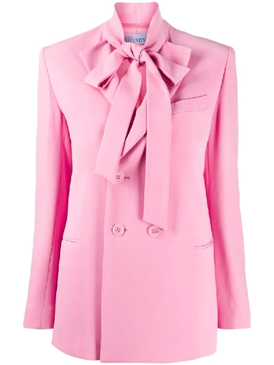 RED VALENTINO PUSSY BOW DOUBLE-BREASTED BLAZER