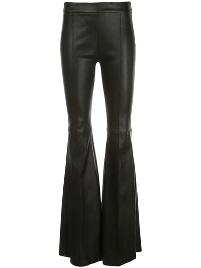 ROSETTA GETTY LEATHER FLARED TROUSERS