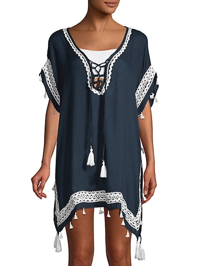SURF GYPSY Lace-Up Poncho Coverup