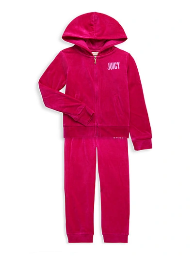 JUICY COUTURE GIRL'S 2-PIECE HOODIE & JOGGERS SET