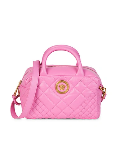 VERSACE QUILTED LEATHER SATCHEL