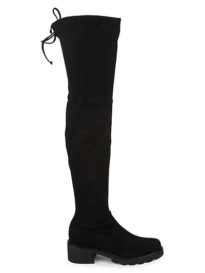 STUART WEITZMAN FLANNERY OVER-THE-KNEE SUEDE CHUNKY BOOTS