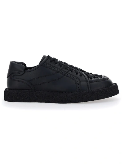 DOLCE & GABBANA LACE-UP LEATHER SNEAKERS